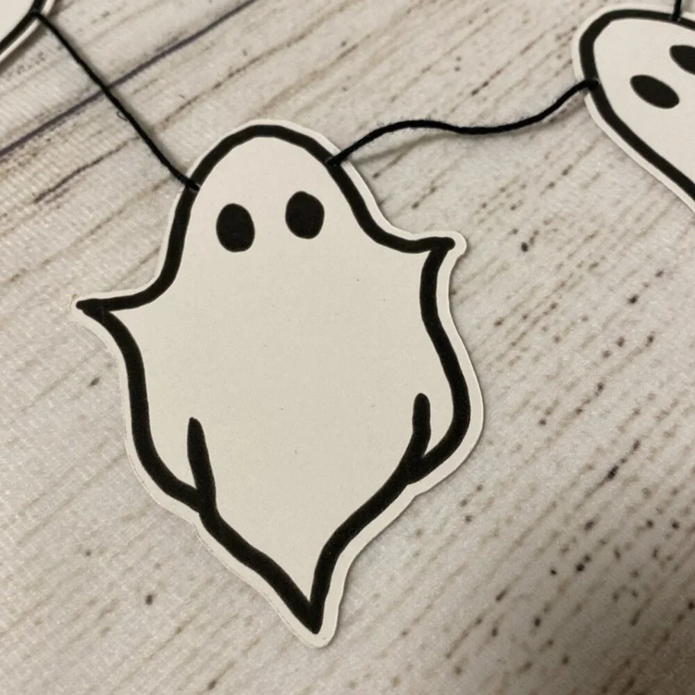 *The Dark Times Halloween Ghost Baby Boo Bunting made from Recycled Card